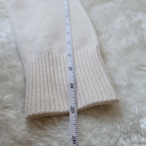 NWT 100% Mongolian Cashmere Polo Sweater in Ivory, M - Picture 7 of 10